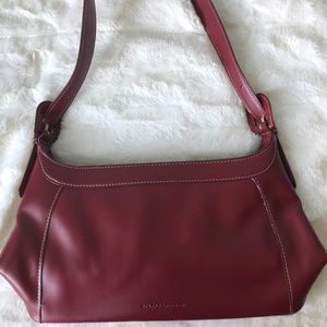 Maroon leather bag